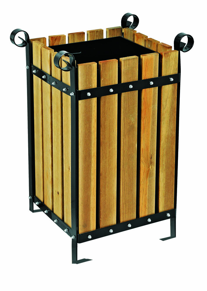 Ahşap Park & Bahçe Çöp Kovaları 